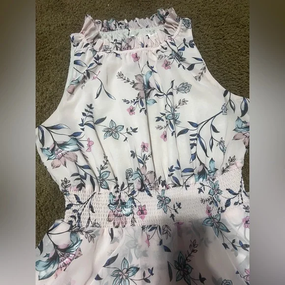 Eliza J Pink Floral Tiered Midi Dress / Plus Size 16 - Picture 4 of 14